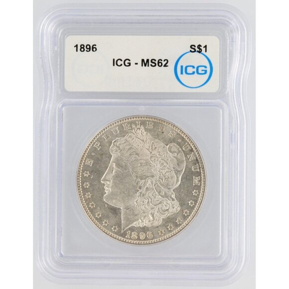 1896 U.S.Morgan Silver Dollar $1 ICG MS62 - Picture 1 of 2